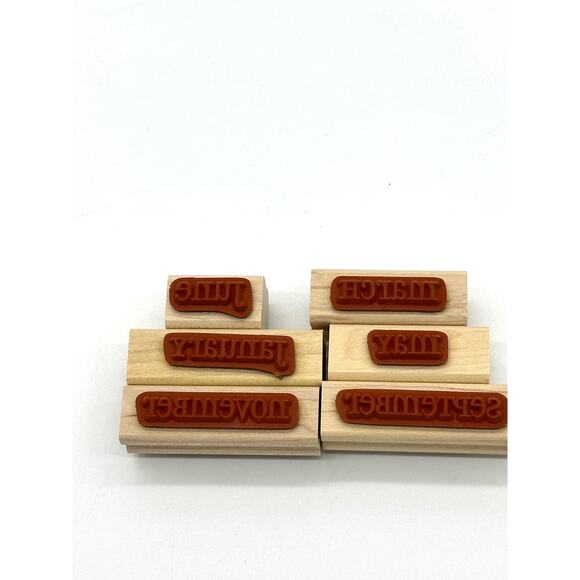 Stampin' Up! Full Calendar Rubber Rubber Stamps Months Double Mounted 114966 - Picture 3 of 11